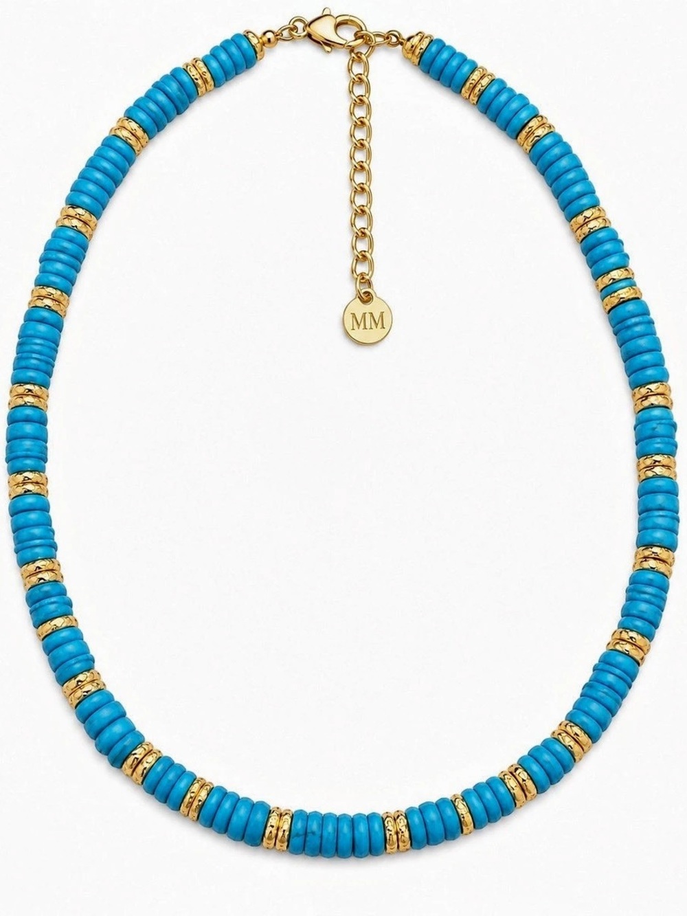 Mayamar Natural stones Blue & Gold Beaded Necklace